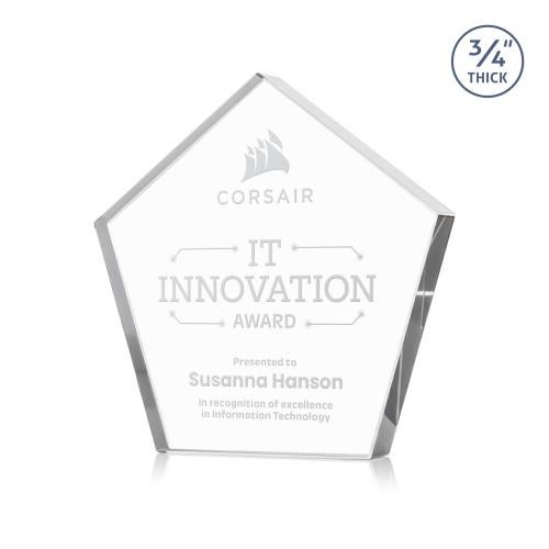 Awards and Plaques - Crystal Trophies - Belmar Steiner Clear Polygon Crystal Trophy