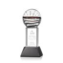 Cummins on Tower Base Black Globe Glass Trophy