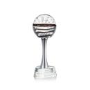 Cummins on Metal Pedestal Base Clear Globe Glass Trophy
