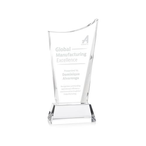 Awards and Plaques - Crystal Trophies - Burnett on Helton Base Clear Peaks Crystal Trophy
