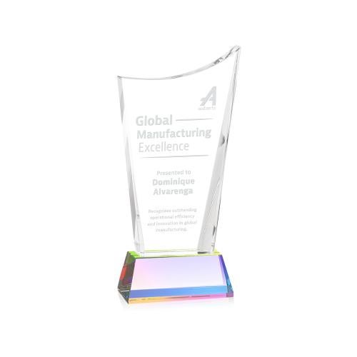 Awards and Plaques - Crystal Trophies - Burnett on Helton Base Prismatic Peaks Crystal Trophy