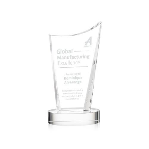 Awards and Plaques - Crystal Trophies - Burnett on Alberton Base Clear Peaks Crystal Trophy