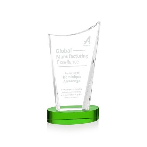 Awards and Plaques - Crystal Trophies - Burnett on Alberton Base Green Peaks Crystal Trophy