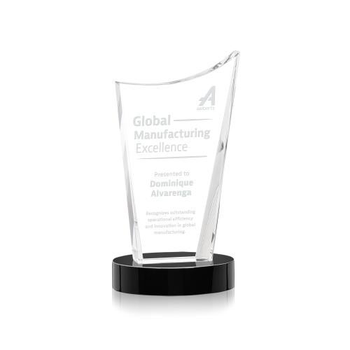 Awards and Plaques - Crystal Trophies - Burnett on Alberton Base Black Peaks Crystal Trophy