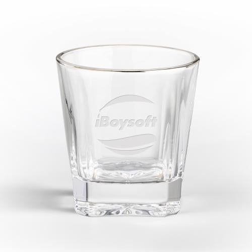 Custom Barware Glasses - Whisky Glasses - Santana Silver Rim OTR - Deep Etch