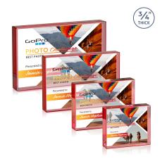 Kimble Full Color Paperweight - Red - Crystal Trophies