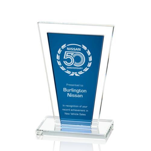Awards and Plaques - Crystal Trophies - Braun Blue Crystal Trophy