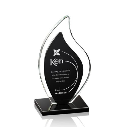 Awards and Plaques - Crystal Trophies - Trejo Black Flame Crystal Trophy