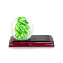 Longoria Globe on Rosewood Base Glass Trophy