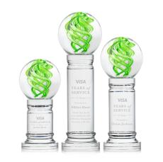 Longoria on Crystal Pedestal Base Clear Globe Glass Trophy - Glass Trophies