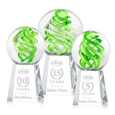 Longoria on Medium Crystal Base Clear Globe Glass Trophy - Glass Trophies