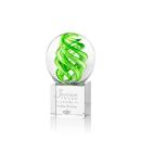 Longoria on Square Crystal Base Clear Globe Glass Trophy