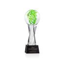 Longoria on Saldana Crystal Base Black Globe Glass Trophy
