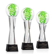 Longoria on Saldana Crystal Base Black Globe Glass Trophy - Glass Trophies