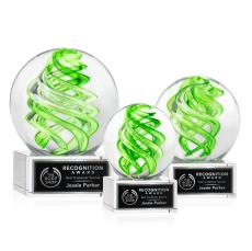 Longoria on Plated Crystal Base Clear Globe Glass Trophy - Glass Trophies