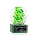Longoria on Plated Crystal Base Green Globe Glass Trophy