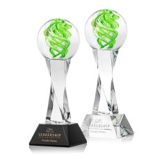 Longoria on Spirale Spire Base Clear Globe Glass Trophy - Glass Trophies