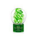 Longoria on Round Base Green Globe Glass Trophy