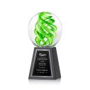 Longoria on Tall Marble Base Black Globe Glass Trophy