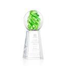 Longoria on Tall Crystal Base Clear Globe Glass Trophy