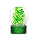 Longoria on Half Round Base Green Globe Glass Trophy