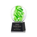 Longoria on Small Crystal Base Black Globe Glass Trophy