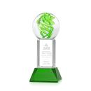 Longoria on Tower Base Green Globe Glass Trophy