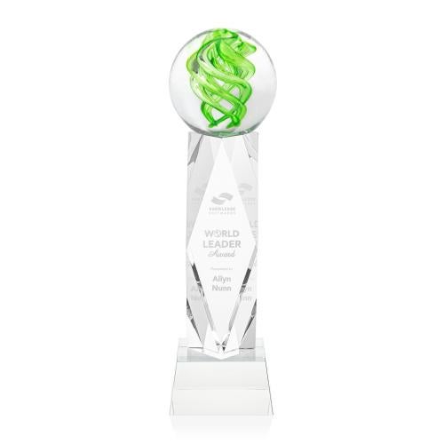 Awards and Plaques - Glass Trophies - Longoria on Toscana Base Clear Globe Glass Trophy