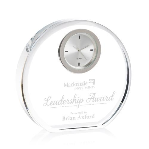 Awards and Plaques - Crystal Trophies - Crystal Clocks - Cranberry Clock