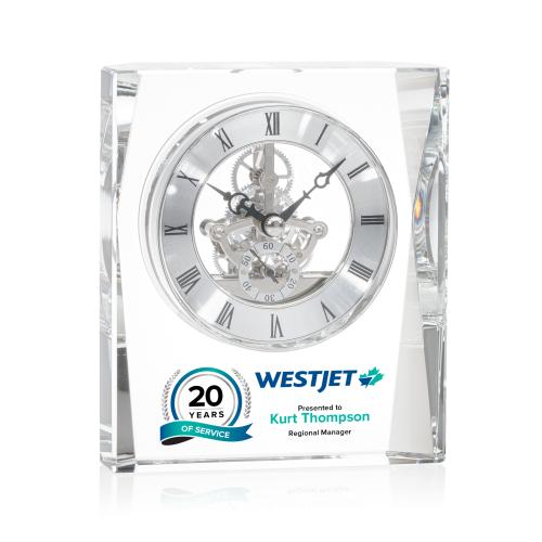 Awards and Plaques - Crystal Trophies - Crystal Clocks - Arreola Full Color Clock