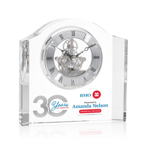 Awards and Plaques - Crystal Trophies - Crystal Clocks - Zimmerman Full Color Clock
