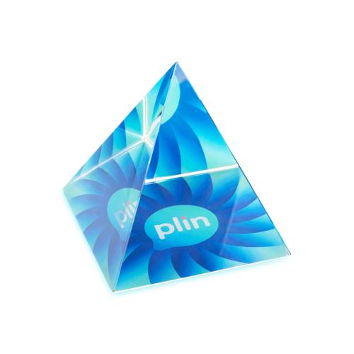 Awards and Plaques - Crystal Trophies - Optical Full Color Pyramid Crystal Trophy