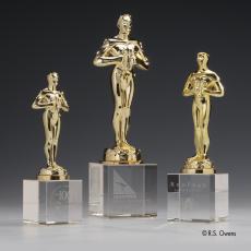 Classic Achievement Crystal on Optical Trophy - Trophies