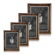 Dillon Etch Plaque - Walnut Rolled Edge - Wall Plaque Awards