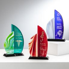 Helms Unique Glass Trophy - Art Glass Trophies