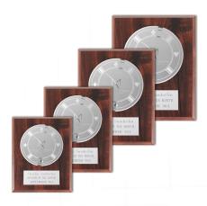 Etch/Frosted Plaque - Walnut Finish/Silver - Wall Plaque Awards