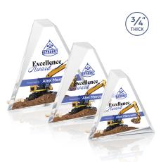Quezada Triangle Full Color Gold Pyramid Acrylic Trophy - Acrylic Trophies
