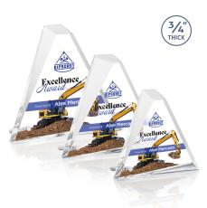 Quezada Triangle Full Color Silver Pyramid Acrylic Trophy - Acrylic Trophies