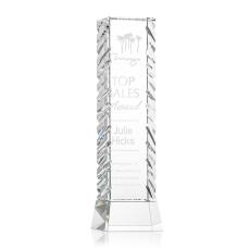 Donahue Towers on Base Crystal Trophy - Crystal Trophies