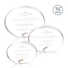 Quezada Oval Gold Circle Acrylic Trophy - Acrylic Trophies