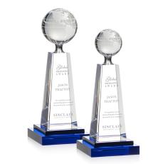Burks Globe Towers Crystal Trophy - Crystal Globe Awards