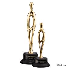 Contemporary Metal on Ebony Trophy - Premium Metal Trophies