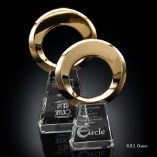 Craig on Optical Gold Circle Metal Trophy - Premium Metal Trophies