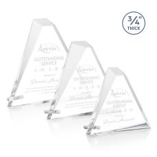 Quezada Triangle Silver Pyramid Acrylic Trophy - Acrylic Trophies