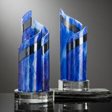 Timmons Dancer Blue Unique Glass Trophy - Glass Trophies