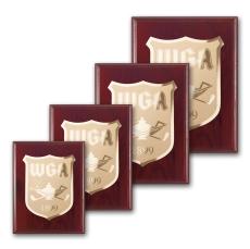 Etch/Frosted Plaque - Mahogany/Gold - Wall Plaque Awards
