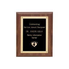 Walnut Finish Plaque w/Rosettes - Wall Plaque Awards