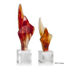 Amber Schneider Flame Glass Trophy - Glass Trophies
