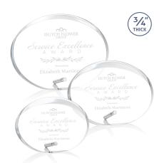 Quezada Oval Silver Circle Acrylic Trophy - Acrylic Trophies