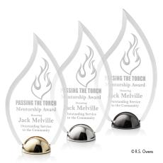 Pelletier Hemisphere Kirkland Engraved Flame Acrylic Trophy - Acrylic Trophies